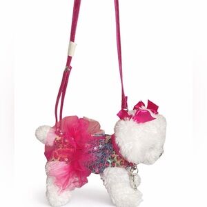 Poochie & Co Plush Puppy Purse White Maltese Sequin Tutu Discontinued